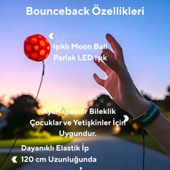 Waboba LED Bounceback Moonshine Işıklı Geri Dönen ve Yüksek Zıplayan Top Bilek İpli Moon Ball