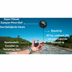 Waboba Solid Bounceback Moon Ball Geri Dönen ve Yüksek Zıplayan Top Bilek İpli Moon Ball