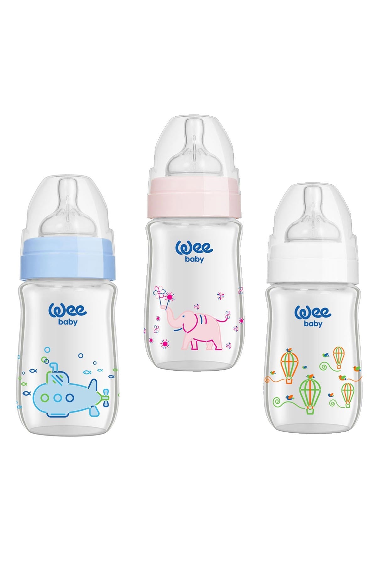 Wee Baby Klasik Plus Geniş Ağızlı Isıya Dayanıklı Cam Biberon 180 ml