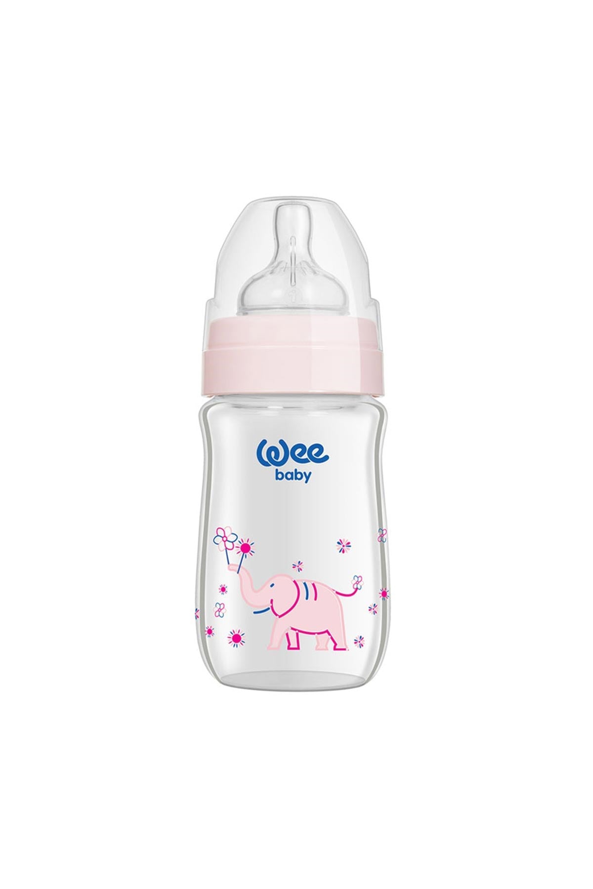 Wee Baby Klasik Plus Geniş Ağızlı Isıya Dayanıklı Cam Biberon 180 ml