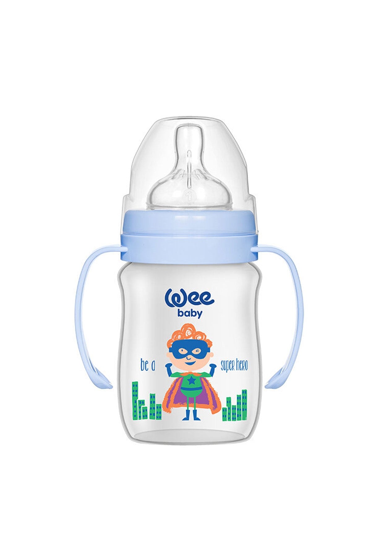 Wee Baby Klasik Plus Geniş Ağızlı Kulplu PP Biberon 150 ml