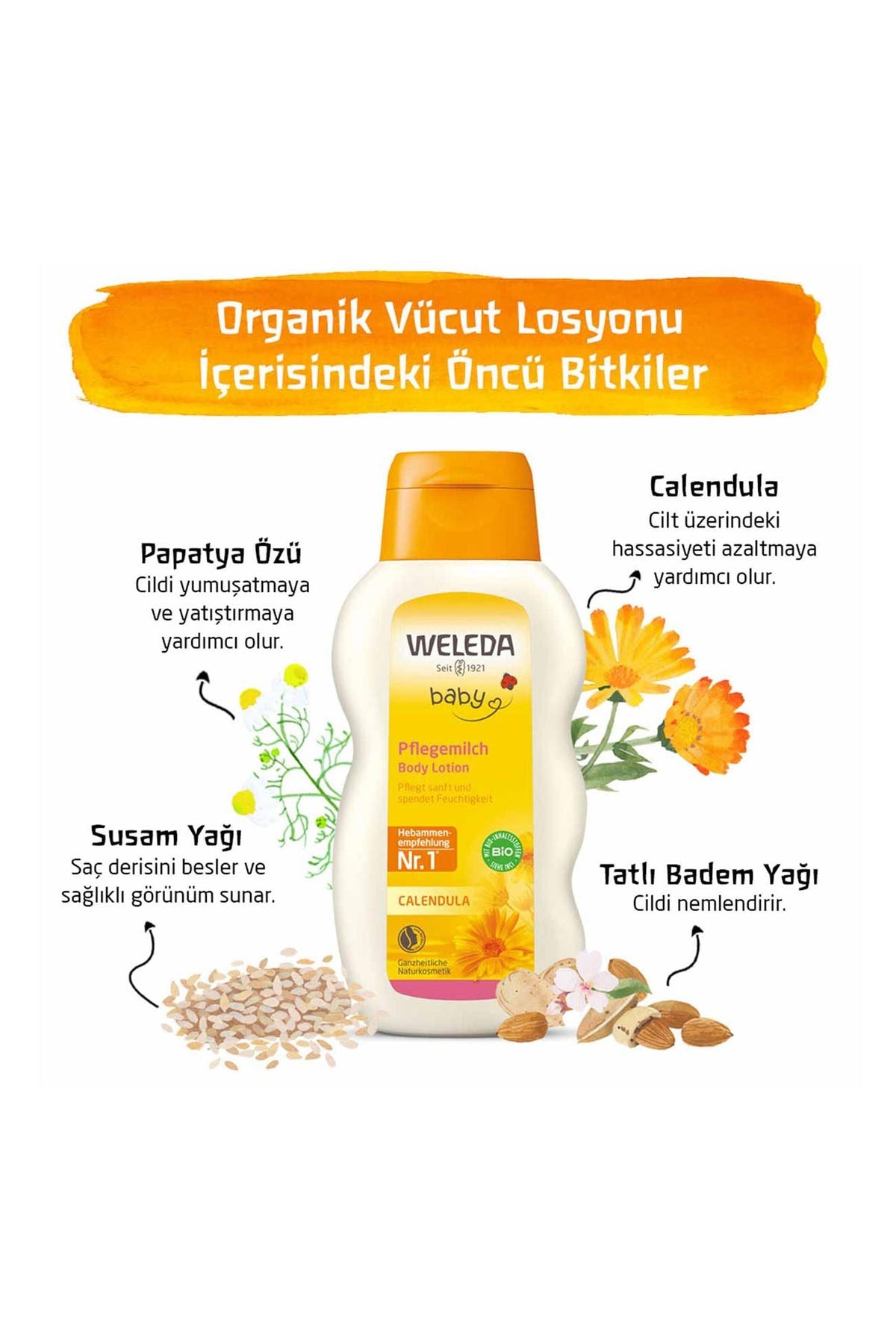 Weleda Calendula Organik Nemlendirici Vücut Losyonu 200ml