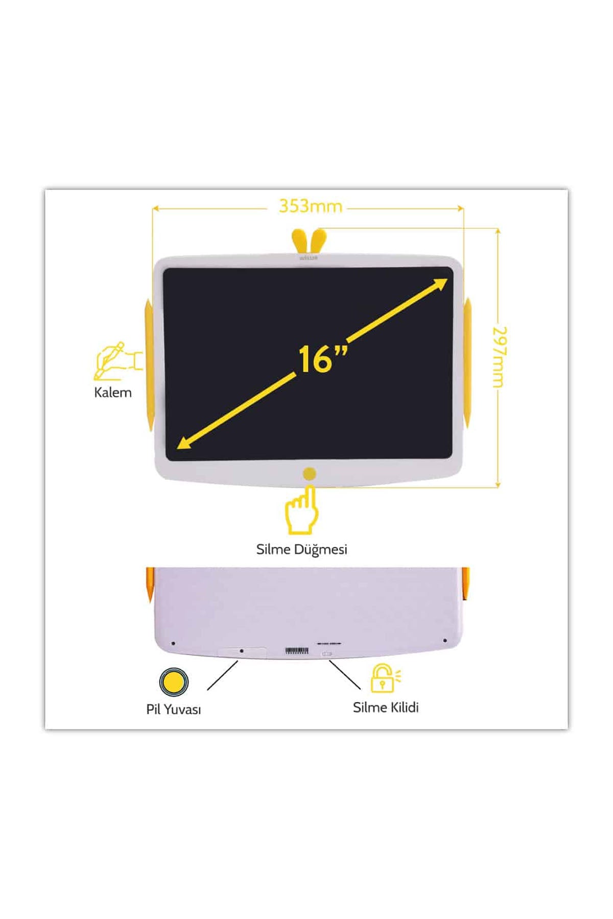 Xiaomi Wicue 16inç LCD Dijital Renkli Çizim Tableti