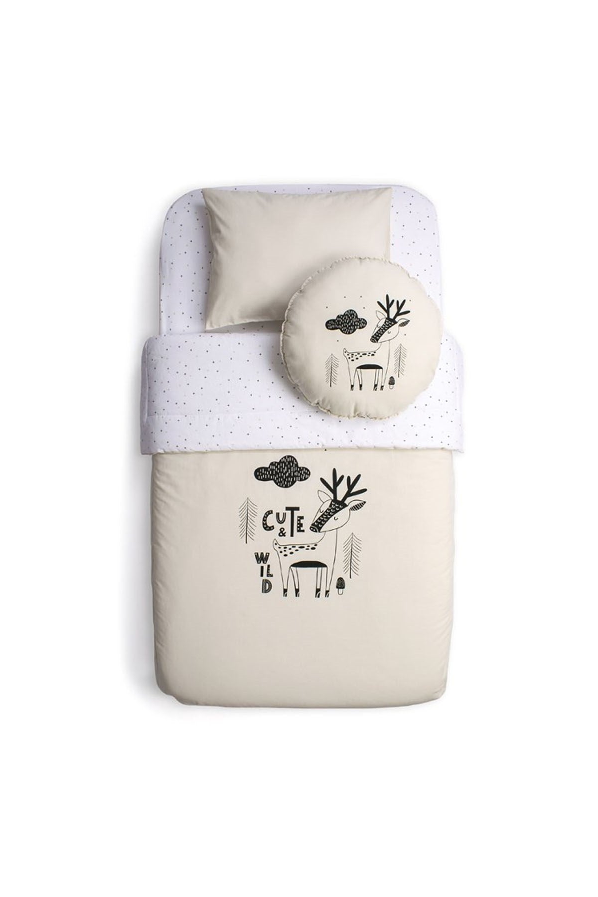Funna Baby Yatak Örtü Seti Cute & Wild Bej 100x150cm