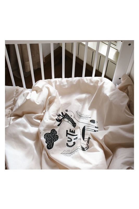Funna Baby Yatak Örtü Seti Cute & Wild Bej 100x150cm