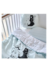 Funna Baby Yatak Örtü Seti Lets Go Mint 100x150cm