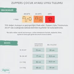 Zuppers Organik Pamuk Çocuk Ayaklı Uyku Tulumu Somon 18-24 Ay